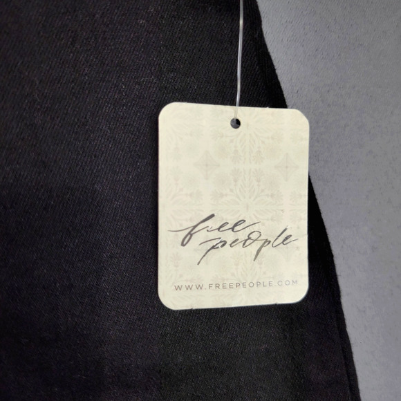 Free People We The Free Denim Mini Skirt Womens 4 Black Jean Full Front Zip New - Picture 3 of 12